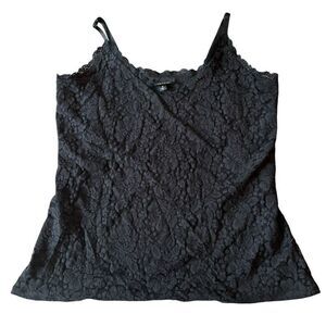 Torrid Floral Stretch Lace Trim Cami Top Black Size 2